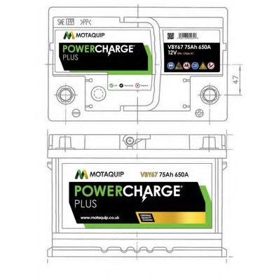 MOTAQUIP VBY67 Starter Battery